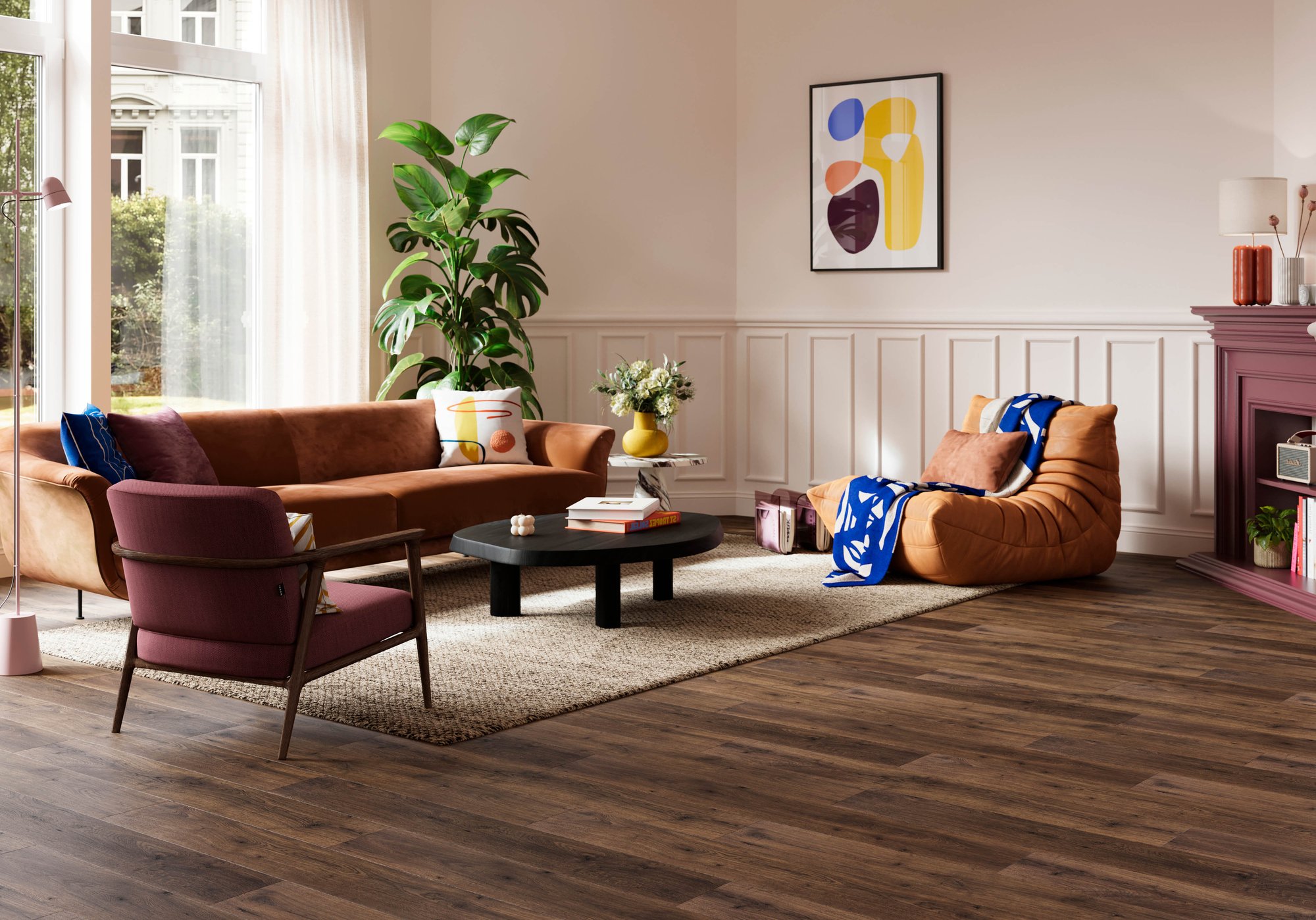 dark floors are back in interiors