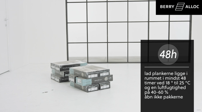 Floating installation of a Chateau herringbone laminate floor-48h-Danish version