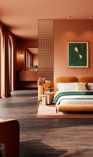 Terracotta bedroom: which colours to combine?